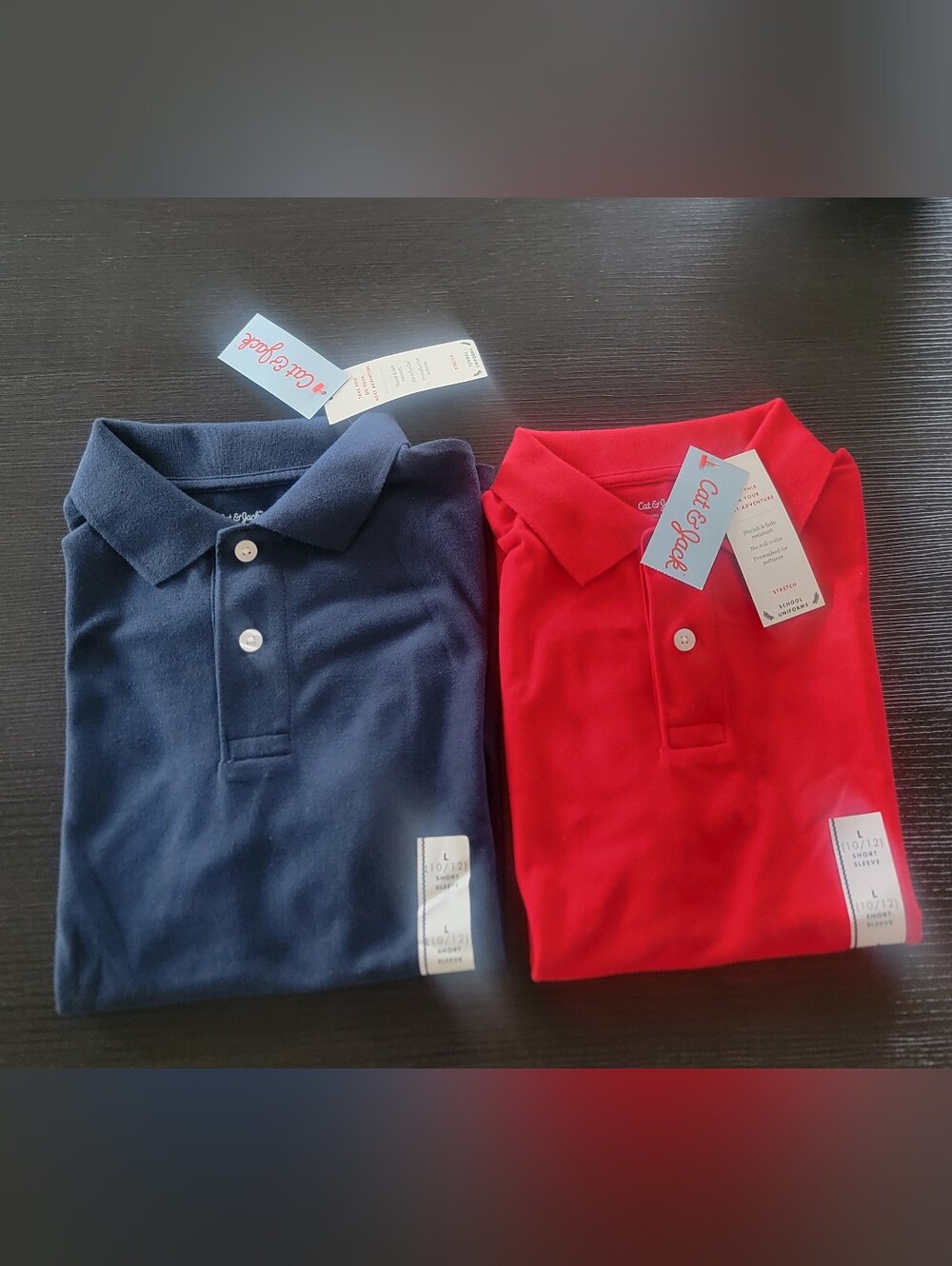 Boys' L(10/12) Bundle of 2  Performance Uniform Polo Shirt - Cat & Jack #polo